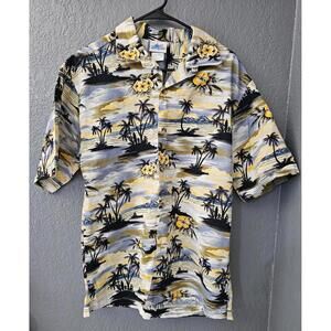 Men's Disneyland Resort Button Up Shirt Mickey Mouse & Goofy Hawaiian Size Small